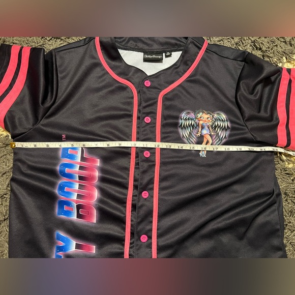 Betty Boop Born to Rise Baseball Button Up Jersey Y2K - Picture 8 of 8